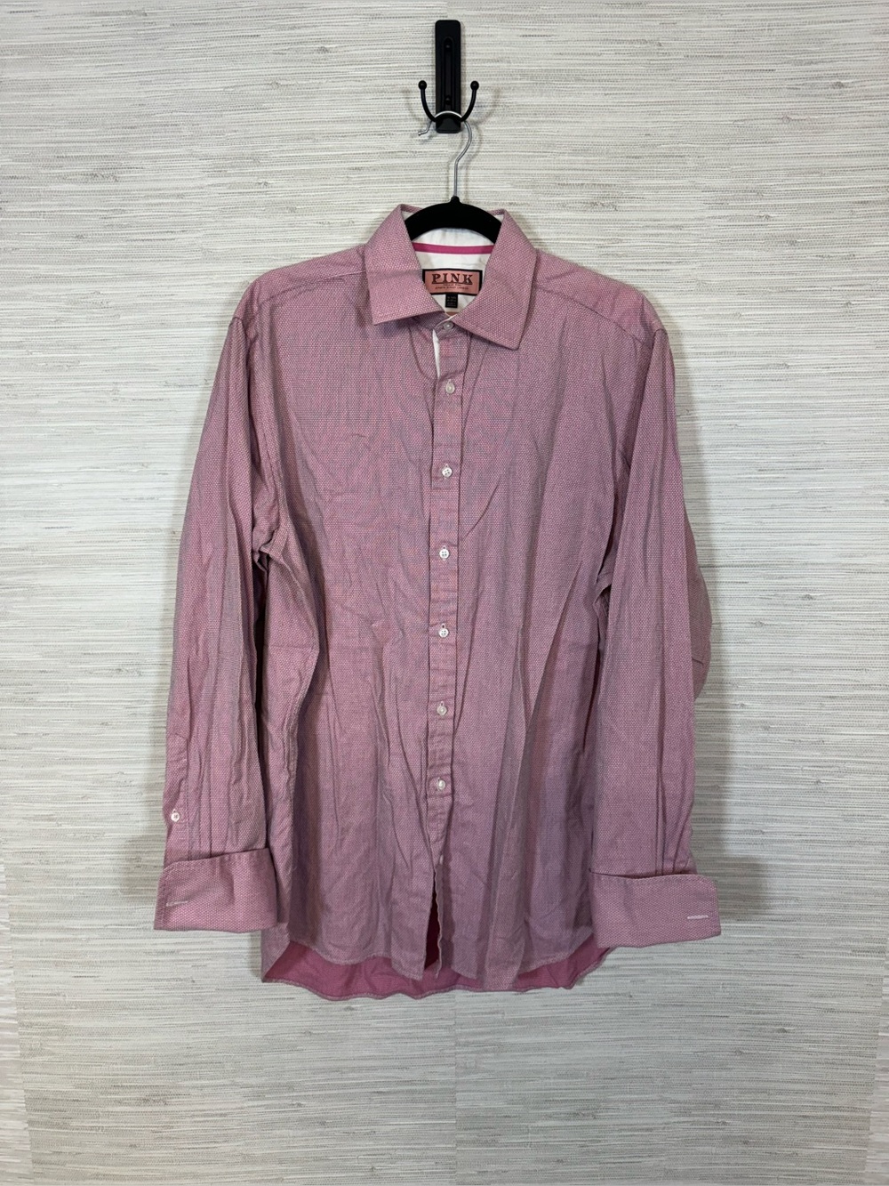 Men’s Pink Thomas Pink Long Sleeve Button Down Dress Shirt Size 16-34.5
